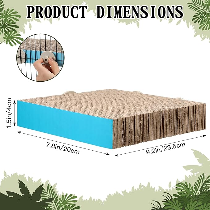 Skyygemm 2 Pieces Bird Chew Toy Parrot Cage Perch Cardboard Platform Bird Paw Grinding Stand Parrot Cage Playground for Macaws, Small Parakeets, Conures, Budgies, Finches Conure Cockatiel (Large)