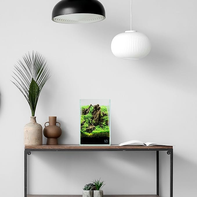 UNS Ultra Clear Rimless Tank - 3.1GAL | 12L - 7.87x7.87x11.81 | 20x20x30 CM, 5mm Glass Thickness, Leveling Mat Included - Low Iron, High Clarity Fish Tank w/ 45° Mitered Edge - [20T]