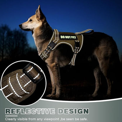 WINSEE Tactical Dog Harness, No Pull Dog Harness for Medium Large Dogs with Handle & Molle, Military Service Dog Vest Harness in Training Pet Harness for Small Dogs