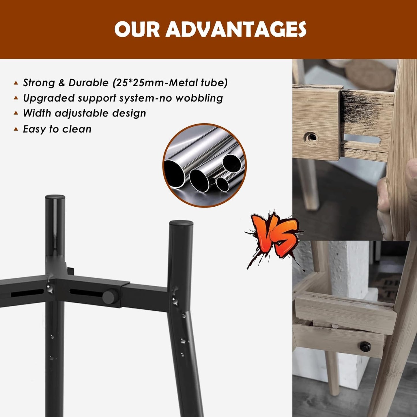 Dog Bowl Stand for Large Dogs, Adjustable Width & Height, Elevated Bowls for 7-10.7" Wide, 3 Height Adjustment, Tall Food and Water Holder, Single Holder, Bowl Not Included