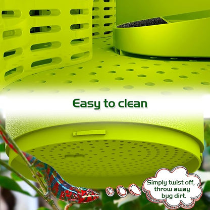 Professional Cricket Keeper Live Worm Organizer Tank with Rubber Seal, Dubia Roach Habitat with Bug Dirt Management Function, Perfect for Keeping Silkworm, Cricket,Dubia Cockroach,Superworms