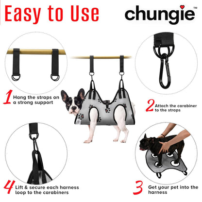 Dog Grooming Hammock for Medium Dogs – Dog Restraint for Nail Trimming with Pet Nail Clipper – Dog Sling for Grooming, Dog Hammock for Nail Cutting & Grooming Harness (Legs Spacing:11-14”)/Max W:45lb)