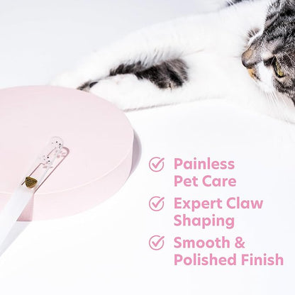 Bona Fide Beauty Pet Nail File with Swarovski Paw Print, Small Dog File Made from Genuine Czech Glass - Quiet, Gentle Claw Trimmer