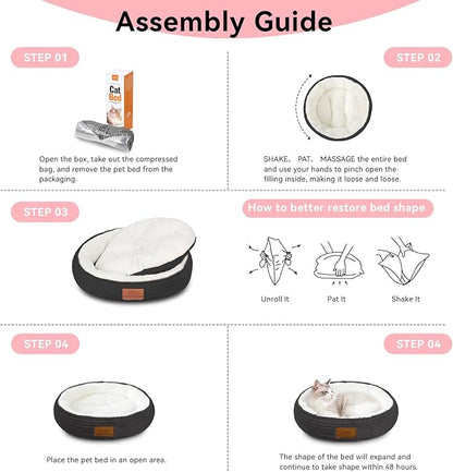 30in Dog Bed Sofa for Small/Medium/Large Dogs, Machine Washable Supportive Foam Pet Couch with Washable Removable Mat and Non-Slip Bottom, Pet Cuddler for Indoor/Outdoor/Car/Cage, Dark Grey