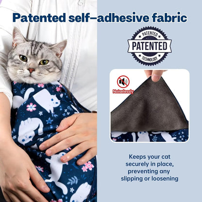 Paw Legend 35.4" Cat Wrap for Grooming Cat Wrap for Cutting Nails Cat Restraint for Nail Clipping Self Adhesive Blanket Restraint Cloth for Cats Within 22lbs