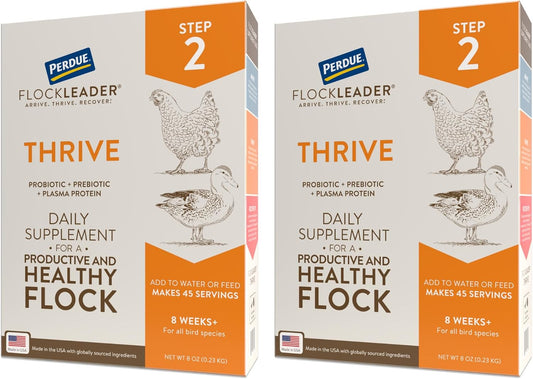 Thrive, Daily Probiotic & Prebiotic Water Supplement for Chickens 8+ Weeks Old, 8 oz (Pack of 2)