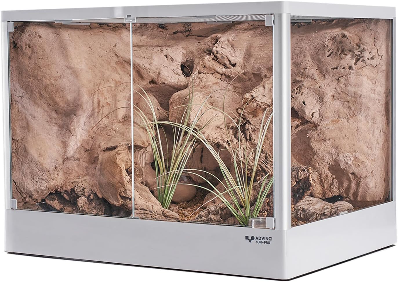 Reptile Glass Terrarium 24"x18"x18" 32 Gallon Knock-Down Dual-Locking Security Mesh Ventilation Durable Aluminum Frame Modern Design