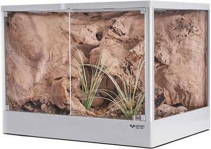 Reptile Glass Terrarium 24"x18"x18" 32 Gallon Knock-Down Dual-Locking Security Mesh Ventilation Durable Aluminum Frame Modern Design