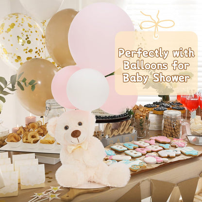 MorisMos 6Pcs Teddy Bears Bulk Baby Shower, 14inch Cute Teddy Bear Stuffed Animals Plush, Small Stuffed Bears on Centerpiece Baby Shower, White