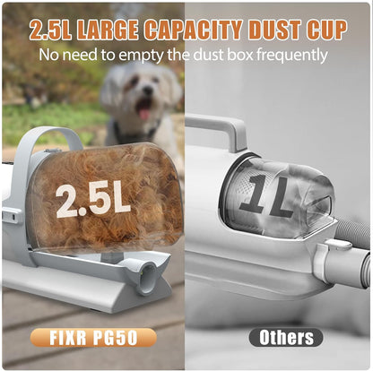 Dog Grooming Vacuum, Pet Grooming Kit with Dog Clippers, 2.5L Dust Cup 11000Pa Dogs Vacuum for Shedding Grooming, 5 Grooming Tools Home Cleaning in 1, Low Noise Pet Grooming Vacuum for Dogs, PG50