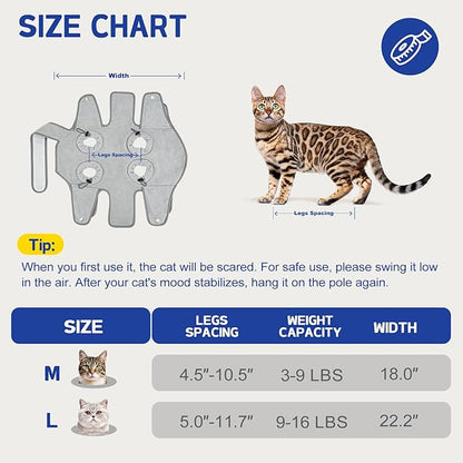 Supet Cat Grooming Hammock, Self-Adherent Cat Wrap for Cutting Nails, Anti-Escape Calming Wrap for Medicine, Nail Clipping, Teeth Brushing, Ear Cleaning