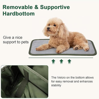 Pecute Dog Purse Carrier, Dog Carrier with Pockets for Small Dogs, Fits Dogs 5.5 lbs to 11 lbs, Cat and Puppies Tote Bag, Outing, Travel, Vet, Green