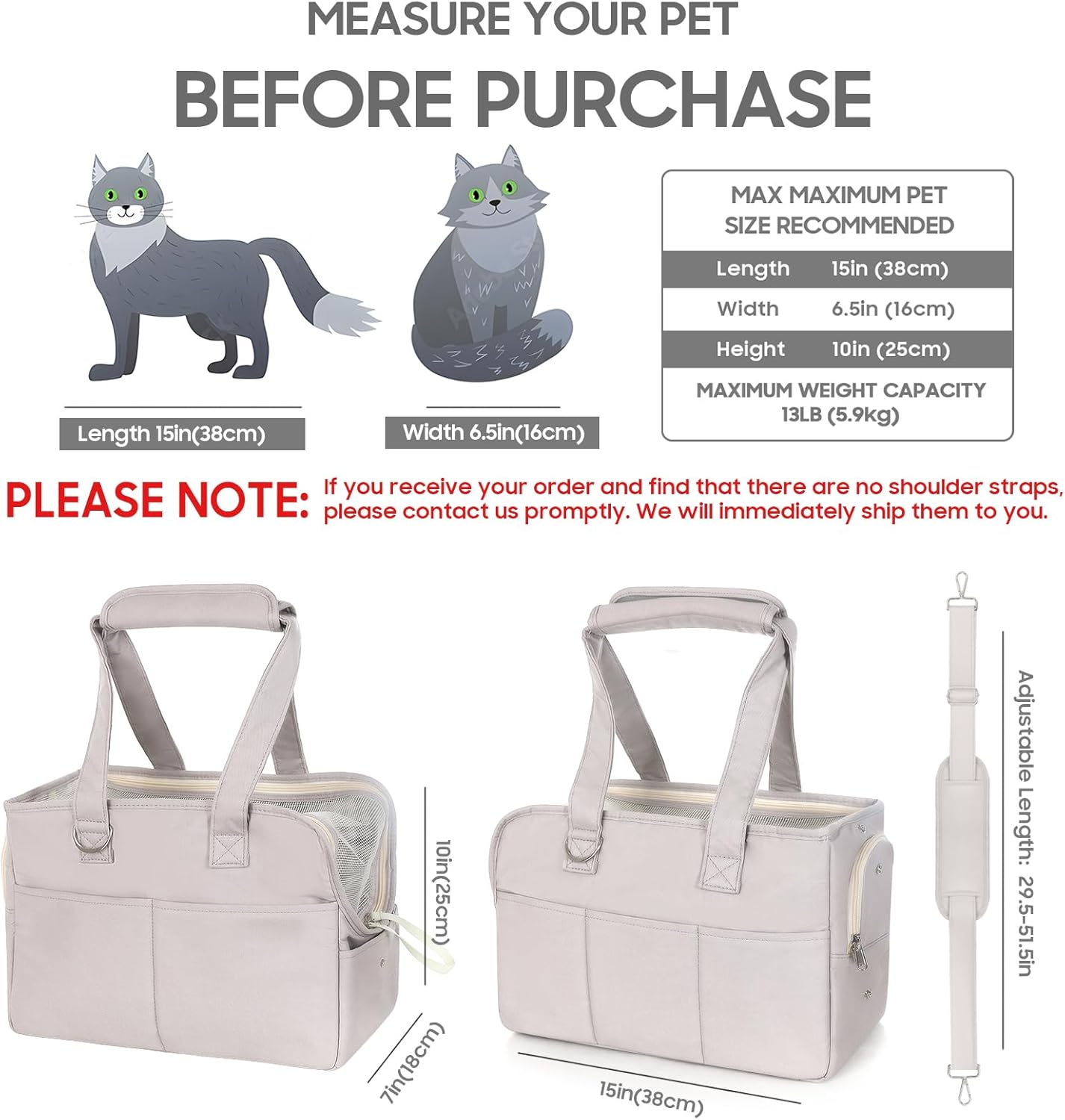 Dog Carriers for Small Dogs, Soft Sided Folding Dog Purse for Dogs Medium Cats Puppies up to 13 Lbs, Washable Breathable Puppy Carrier for Outdoor Travel (Small Gray)