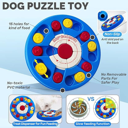 Dog Puzzle Toy, Interactive Dog Game, Mentally Stimulating Treat Dispenser for Large Dogs, Food Grade Material, Sequential Skills, Portable