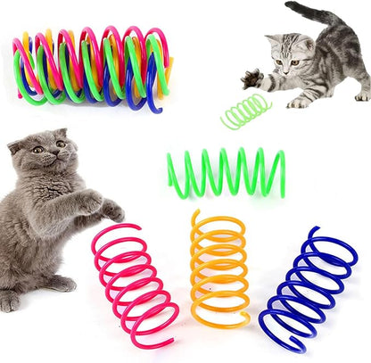 12 PCS Cat Spring Toys for Kittens - Colorful Spiral Springs, BPA-Free Durable Plastic - Interactive Cat Toys for Swatting, Biting, Hunting - Keep Kittens Active, Entertained & Fit