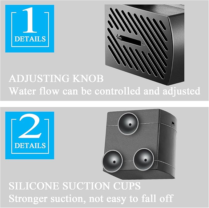 Submersible Pump, Small Fountain Pump with Tubing, Submersible Water Pump for Aquarium Fish Tank Indoor or Outdoor Pond Fountain Hydroponics Statuary (5W 95GPH, With Led Light)