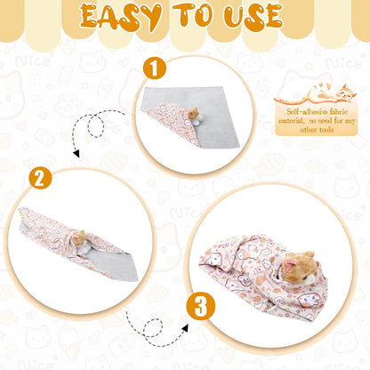 35.4" Extra Large Cat Grooming Wrap, Cat Wrap for Cutting Nails, Soft Self-Stick Anti-Scratch Anti-Escap Cat Wraps for Large Cats & Small Dogs, Ear Cleaning, Teeth Brushing Pet Tool