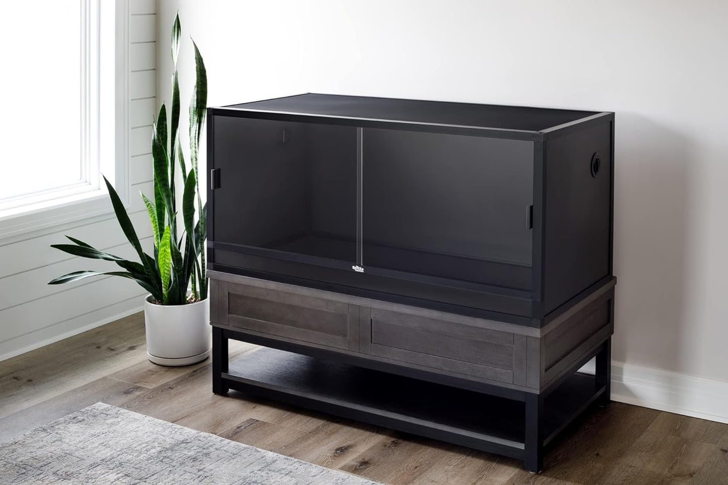 Reptile Habitats 4x2x2 (120 Gallon) Bearded Dragon Enclosure V2 PVC Panels, Glass Doors, Lightweight, Easy to Assemble, Heavy Duty Screen, Aluminum Frame