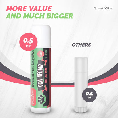 Natural Lick Safe Dog Paw Balm Jumbo 0.5oz - 100% Organic Dog Paw Pad Balm Protector, Moisturizer & Soother for Dry Cracked Paws, Hot Pavement - Heals, Repairs & Restores - Coconut Oil, Shea Butter