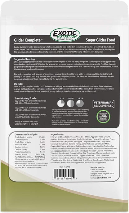 Exotic Nutrition Glider Complete 5 lb | Natural Fruit Bits | Sugar Glider Food