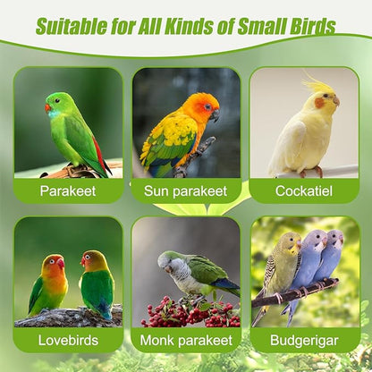 BWOGUE 2PCS Automatic Bird Water Dispenser, 4.73 Fl Oz Parakeet Water Dispenser for Cage No Mess Suspended Bird Water Feeder for Cockatiel Budgie Conure Lovebirds