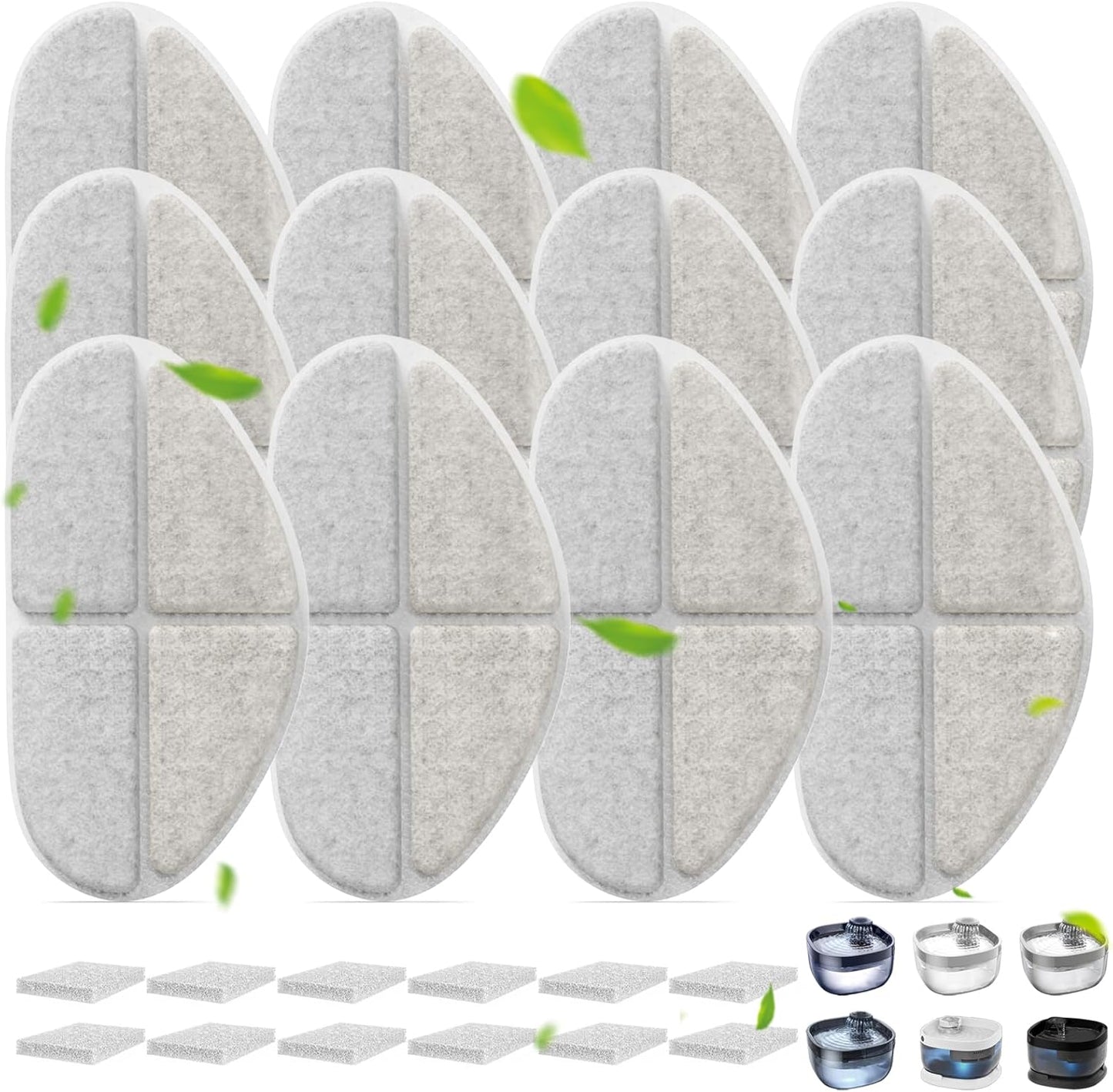 12 Packs Dog Water Filter Replacement, Feelneedy Cat Fountain Filters for (FN-W05) 7L/1.8Gal Dog Water Bowl Dispenser, Apetdola Cat Water Fountain (FP30)