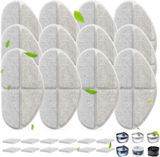 12 Packs Dog Water Filter Replacement, Feelneedy Cat Fountain Filters for (FN-W05) 7L/1.8Gal Dog Water Bowl Dispenser, Apetdola Cat Water Fountain (FP30)