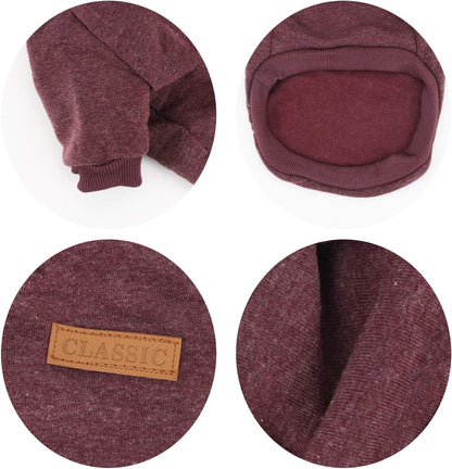 Idepet Pet Dog Classic Knitwear Sweater Soft Fleece Dog Coat Thickening Warm Pup Dogs Shirt Winter Pet Dog Cat Clothes Puppy Customes Clothing for Small Dogs (M, Brown)