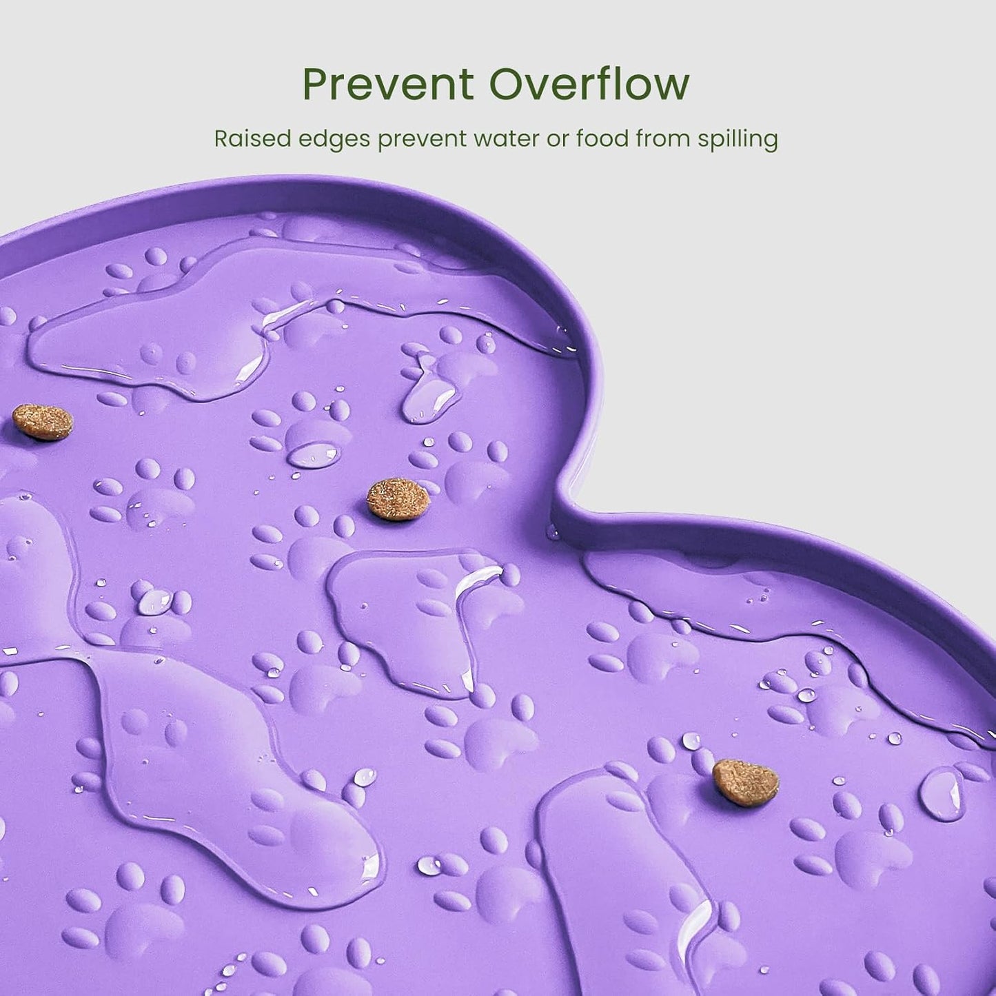 Dog Food Mat Anti-Slip Silicone Dog Bowl Mat Thicker Pet Placemat Waterproof Cat Feeder Pad with Raised Edge Puppy Kitten Feeding Mats Suitable Small Medium-Sized Dogs Cats Eating Tray