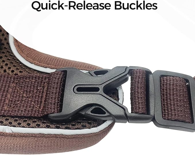 Cat Harness and Leash Set Escape Proof Tactical Large Kitten Harness Emotional Support Cat Vest, Brown, XXL