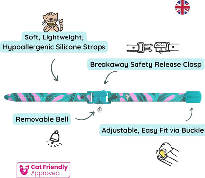 Kittyrama Botanicals Monstera Kitten Collar. Award Winning. Hypoallergenic, Quick Release Breakaway, Comfy & Soft. Vet Approved. Other Styles Available