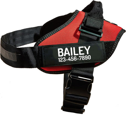 PawPawify Custom No Pull Dog Harness with Name and Phone Number, Heavy Duty Personalized Pet Vest to Prevent Tugging, Pulling, or Choking, Training and Walking (Red, M (Chest 20-24in))