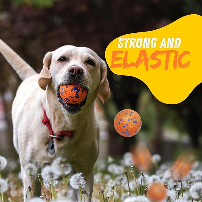 2 Pack Dog Balls Indestructible Interactive Dog Ball Durable Chew Toy for Aggressive Chewers Water-Friendly Tough Bouncing Ball for Dogs (2 Balls)