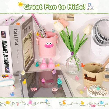 110PCS Mini Resin Animals Tiny Cute Glow Figures in Dark, Miniature Figurine to Hide, Little Animal Toys Small Accessories for Topper Desk Garden Dollhouse Landscape Aquarium Ornaments Crafts & Decor