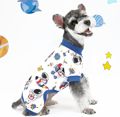 XPUDAC 4 Pieces Dog Pajamas Soft Puppy Pjs Stretchable Boy Doggie Clothes for Small Medium Dogs Cat Pet Outfits, 154-XL