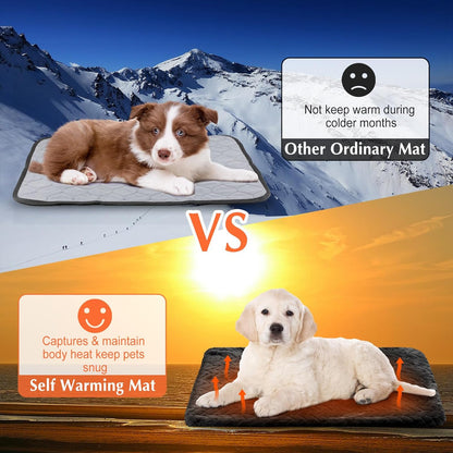 4 Pack Self Heating Cat Pad 16 x 20 Inch Self Warming Cat Bed Non Slip Warm Dog Pad Mat Washable Pet Kennel Crate Bed Mat for Indoor Outdoor Pets(Black,16 x 20 Inch)