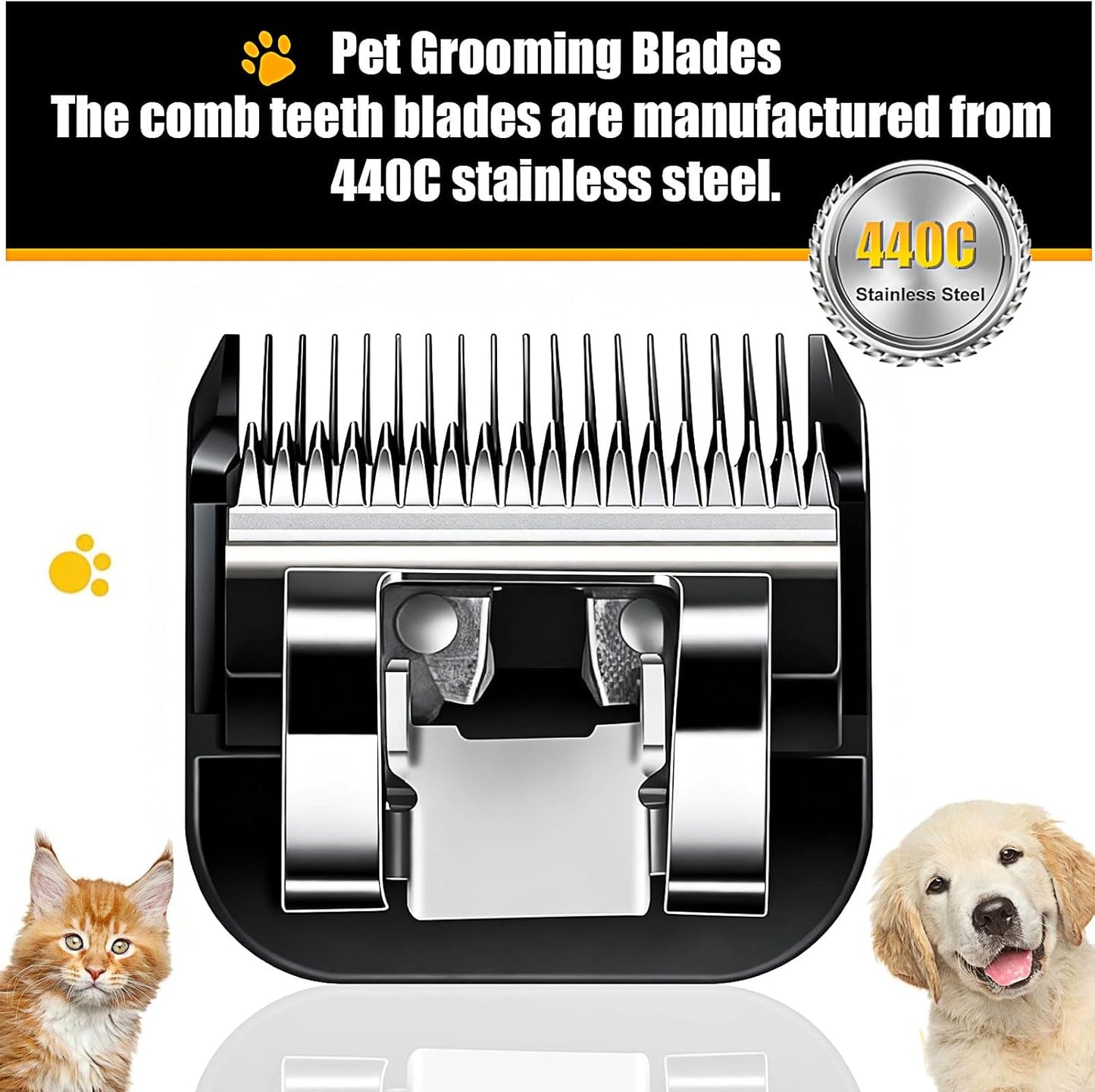 Dog Grooming Clipper Blades Replacement Compatible with Andis Dog Clippers,Most OsterA5, Wahl KM Series Pet Clippers (Black(5FC))