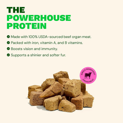 Get Joy Freeze Dried 100% Beef Liver Dog Treats, 4oz | Single Ingredient Organ Meat, High Protein Raw Dog Food Topper, Snack & Training Rewards | Grain Free, Gluten Free, Filler Free