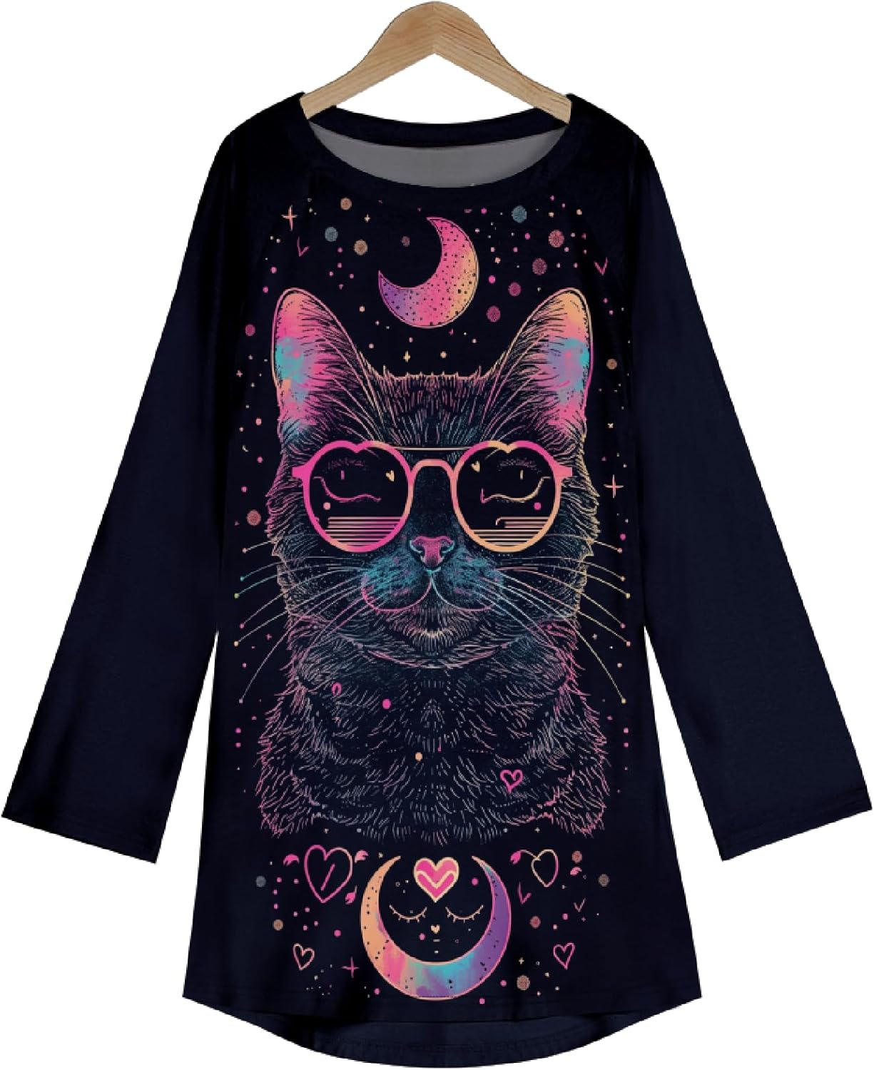 MARSVOVO Women Novelty Graphic Plus Size Sweater Crewneck Long Sleeve Cute Printed Loose Fit Casual Fall Sweaters Top