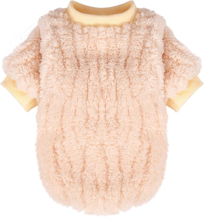 FabriCastle Dog Sweaters, 3-Pack Dog Clothes for Small Dogs Girl & Cats, Soft and Warm Pet Coats, Winter Pet Jacket, Doggy Apparel Costumes, Puppy Outfits (Ivory,Pink,Coral, Large)