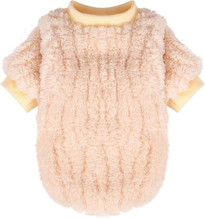 FabriCastle Dog Sweaters, 3-Pack Dog Clothes for Small Dogs Girl & Cats, Soft and Warm Pet Coats, Winter Pet Jacket, Doggy Apparel Costumes, Puppy Outfits (Ivory,Pink,Coral, Large)