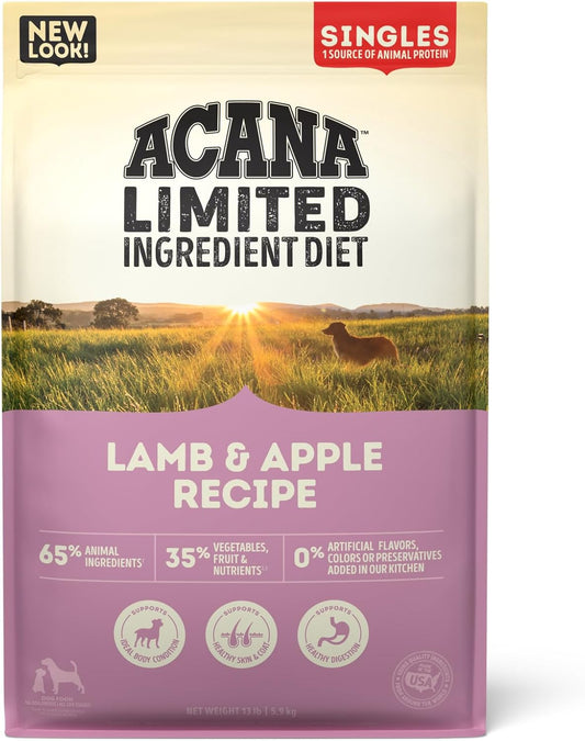 ACANA Singles Limited Ingredient Grain Free High Protein Dry Dog Food Lamb & Apple Recipe 13lb Bag
