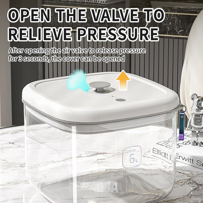 Vacuum Sealed Pet Food Storage Container - 6L/12L Airtight Bucket for Cat & Dog Food, Also for Rice & Grains, Pest-Proof (6L)