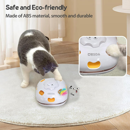 ORSDA Cat Toys, Interactive Cat Toys for Indoor Cats, 4 in 1 Automatic Rechargeable Enrichment Toy for Cats Home Alone for Bored Indoor Self Play Kitten
