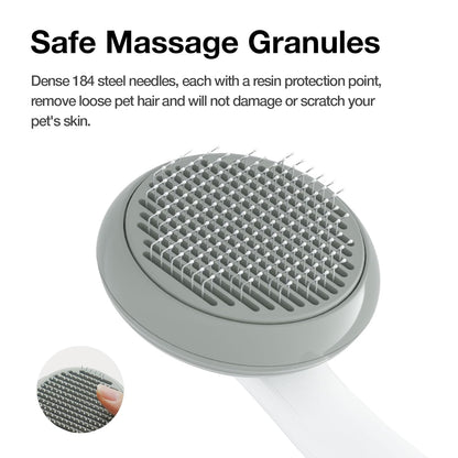 Cat Brush for Shedding, Pet Grooming Self Cleaning Slicker Brush for Cats & Dogs, Grey