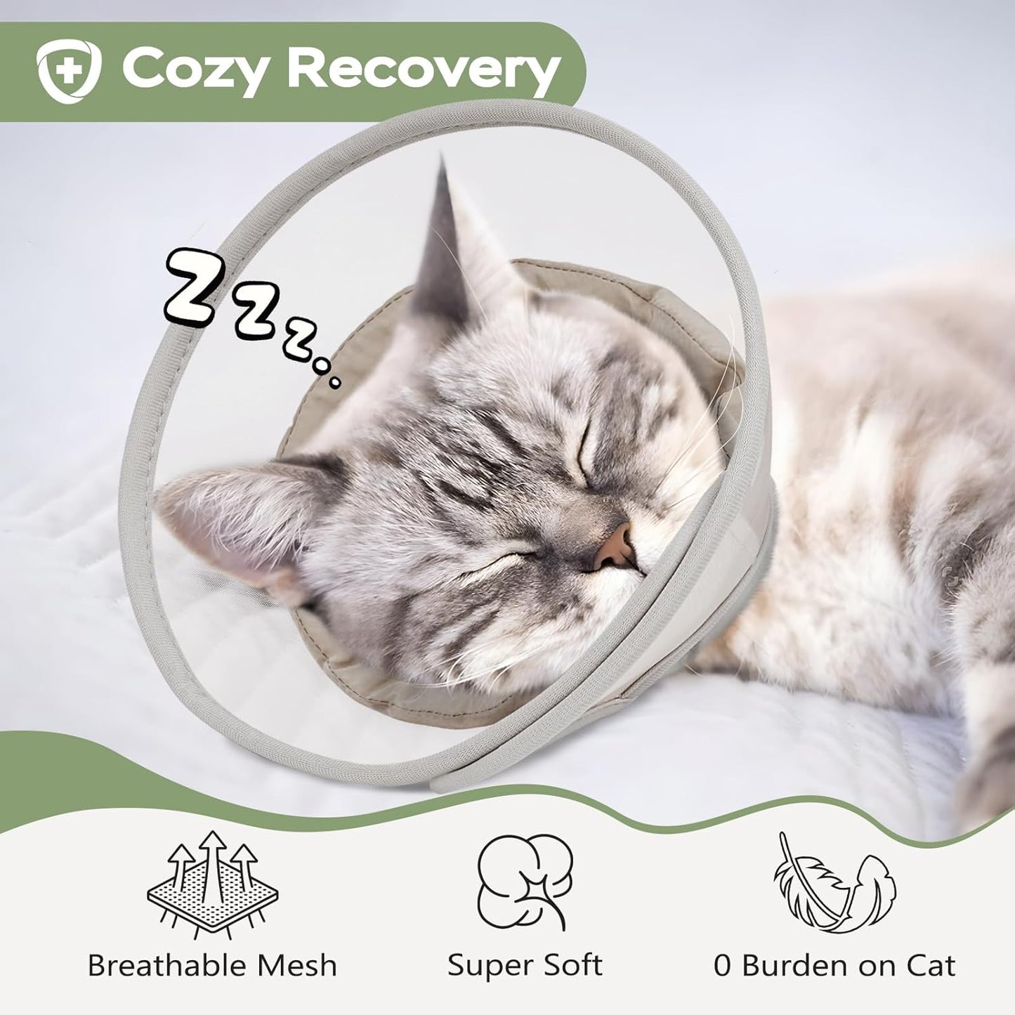 Cat Cone Collar Soft: Comfortable Waterproof Mesh Recovery Cone After Surgery to Stop Licking and Scratch, Alternative to Plastic Elizabeth Head/Neck Cone