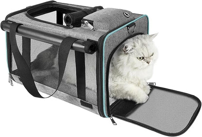 Airline Approved Pet Carrier Small Dog & Cats Under 15 lbs - 18x11x11 Inch Soft-Sided TSA Compliant Travel Bag for American, Delta & United Airlines Flight