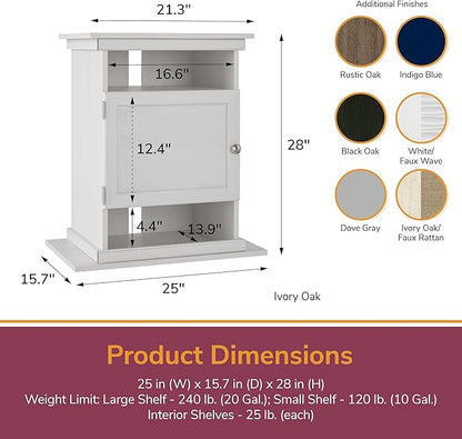 Ollie & Hutch Flipper 10/20 Gallon Aquarium Stand, Black Oak