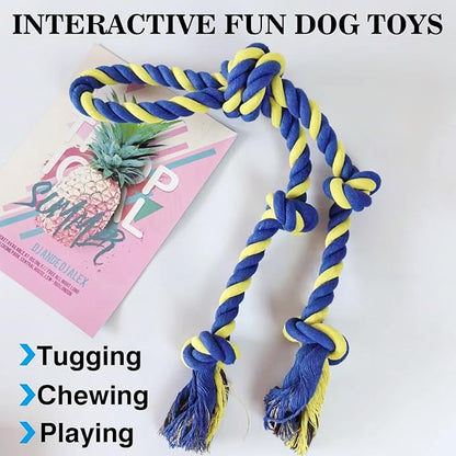 Rope Toy for Dogs，Large Dog Rope Toys for Aggressive Chewers, Heavy Duty Dog Toys for Large Medium Breed, Indestructible Tough Chew Toys Tug of War Dog Toy Cotton Rope for Teeth Cleaning