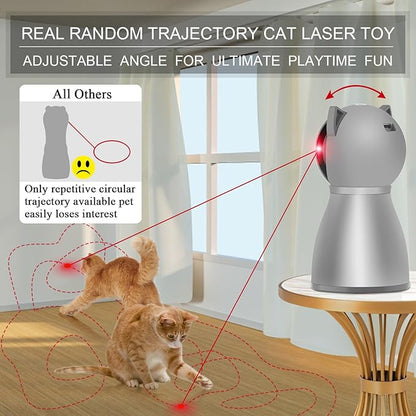 YVE LIFE Laser Cat Toys for Indoor Cats,The 4th Generation Real Random Trajectory Motion Activated Rechargeable Automatic Cat Laser Toy,Interactive Cat Toys for Bored Indoor Adult Cats/Kittens (Gray)